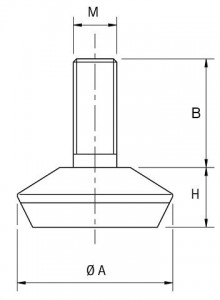 Gumi blažilec tip EL-dimenzije